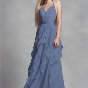 Chiffon Bridesmaid Dress with Cascading Skirt from David’s Bridal